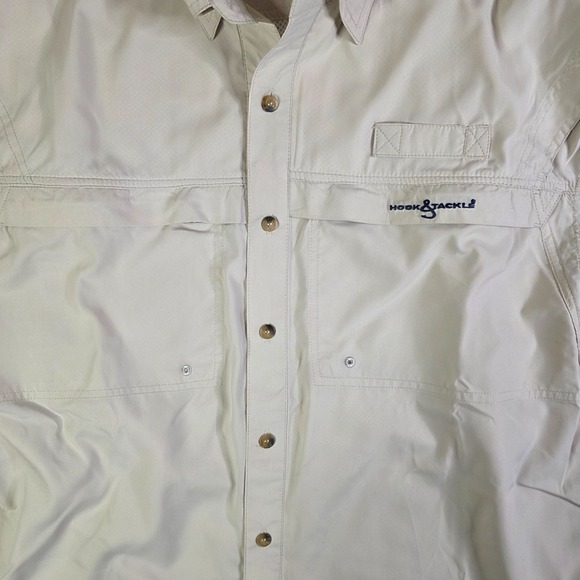Hook & Tackle Fishing Shirt Lot Men's Medium 2pc Short Sleeve UPF Quick Dry - Picture 4 of 14